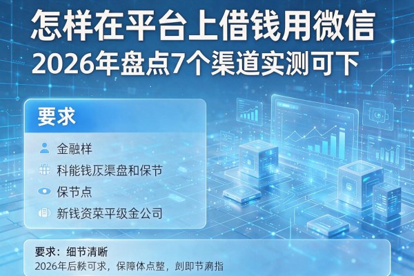 怎样在平台上借钱用微信 2026年盘点7个渠道实测可下!