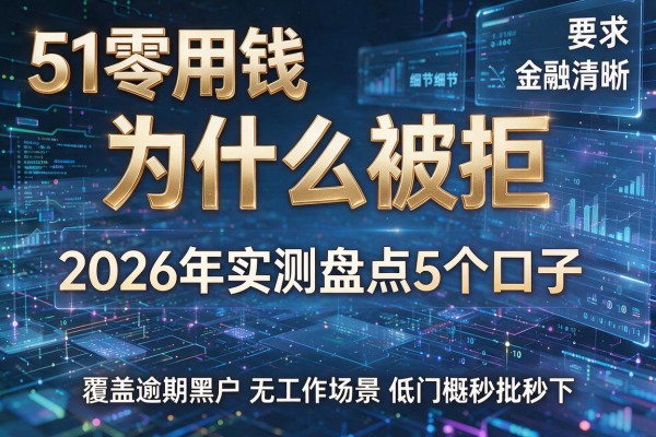 51零用钱为什么被拒 2026年实测盘点5个口子 覆盖逾期黑户无工作场景低门槛秒批秒下!