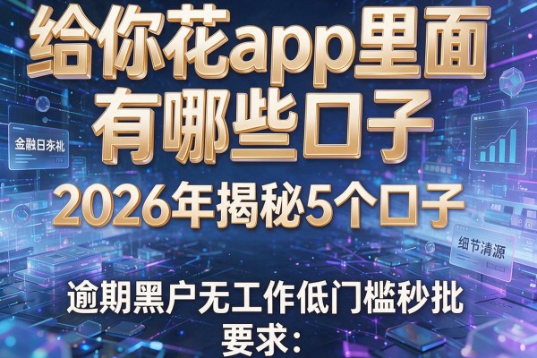 给你花app里面有哪些口子 2026年揭秘5个口子 逾期黑户无工作低门槛秒批