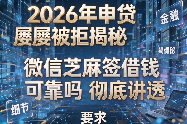 2026年申贷屡屡被拒揭秘5种微信芝麻签借钱可靠吗彻底讲透！