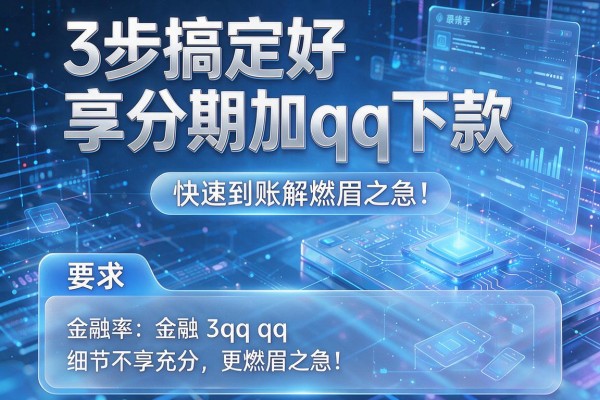 3步搞定好享分期加qq下款,快速到账解燃眉之急!