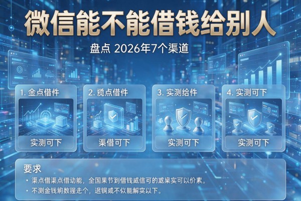 微信能不能借钱给别人 盘点2026年7个渠道 实测可下!