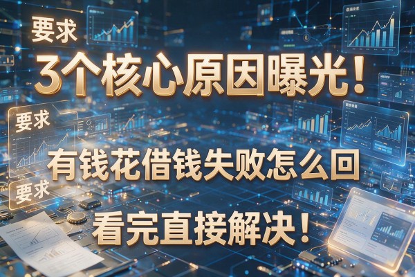 3个核心原因曝光!有钱花借钱失败怎么回事看完直接解决!