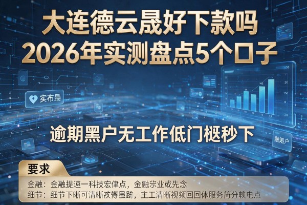 大连德云晟好下款吗 2026年实测盘点5个口子 逾期黑户无工作低门槛秒下！