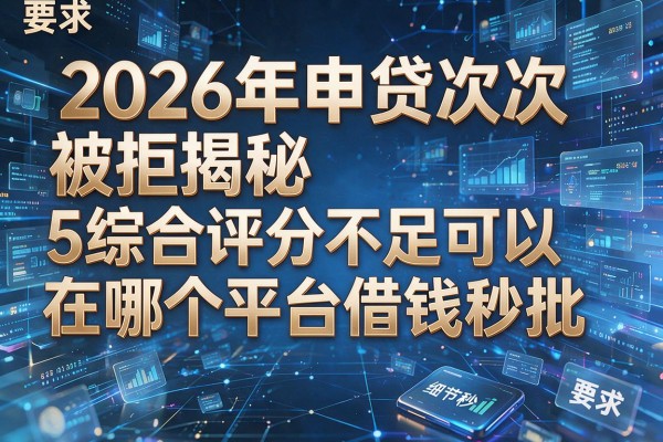 2026年申贷次次被拒揭秘5综合评分不足可以在哪个平台借钱秒批!