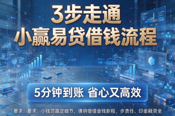 3步走通小赢易贷借钱流程,5分钟到账省心又高效!
