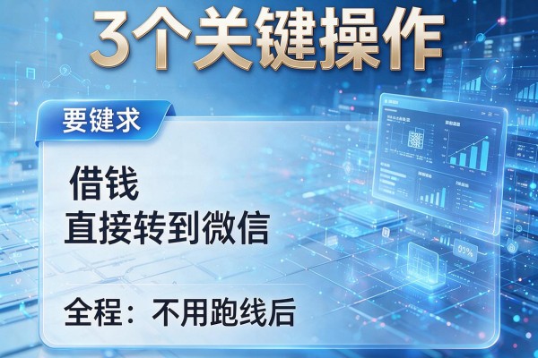 3个关键操作，借钱直接转到微信，全程不用跑线下！