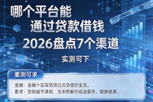 哪个平台能通过贷款借钱 2026盘点7个渠道 实测可下!