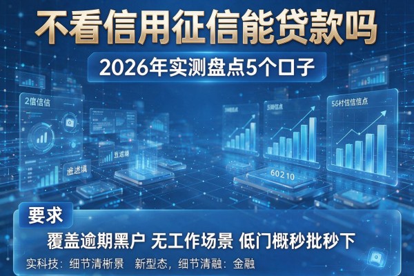 不看信用征信能贷款吗 2026年实测盘点5个口子 覆盖逾期黑户无工作场景低门槛秒批秒下!