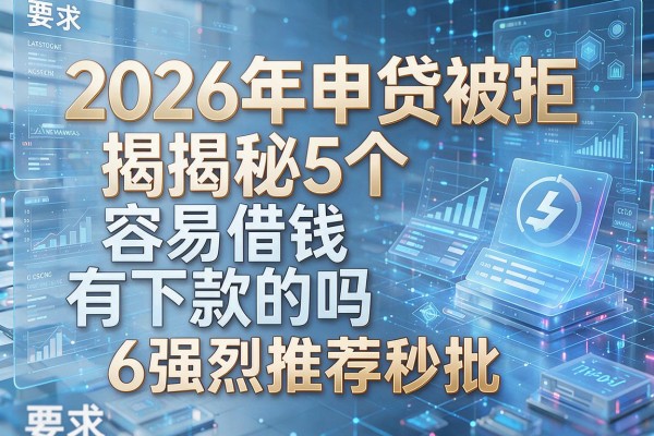 2026年申贷被拒揭秘5个容易借钱有下款的吗6强烈推荐秒批!