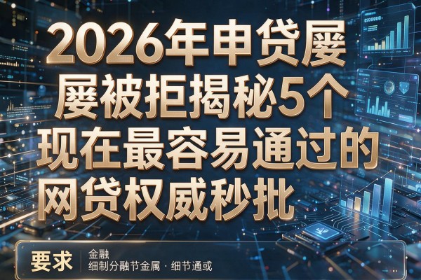 2026年申贷屡屡被拒揭秘5个现在最容易通过的网贷权威秒批!