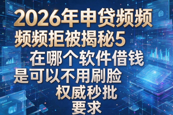 2026年申贷频频被拒揭秘5在哪个软件借钱是可以不用刷脸权威秒批！