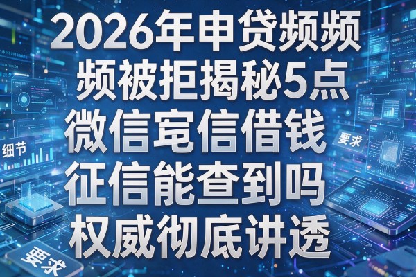 2026年申贷频频被拒揭秘5点微信借钱征信能查到吗权威彻底讲透！