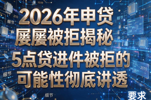 2026年申贷屡屡被拒揭秘5点贷款进件被拒的可能性彻底讲透!