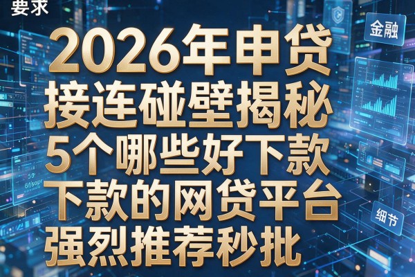 2026年申贷接连碰壁揭秘5个哪些好下款的网贷平台强烈推荐秒批!
