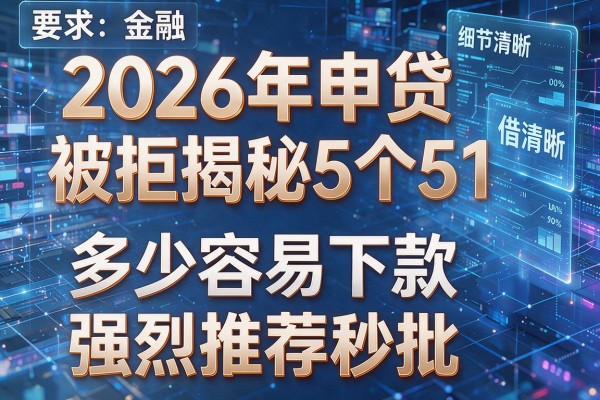 2026年申贷被拒揭秘5个51借款多少容易下款强烈推荐秒批!