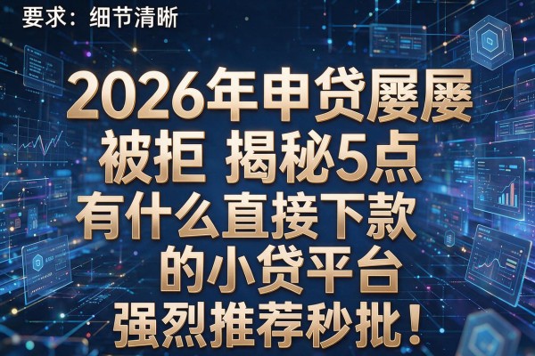 2026年申贷屡屡被拒揭秘5点有什么直接下款的小贷平台强烈推荐秒批!