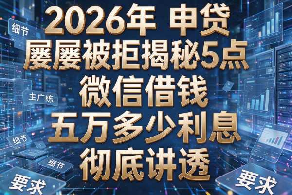 2026年申贷屡屡被拒揭秘5点微信借钱五万多少利息彻底讲透!