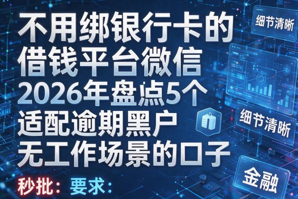 不用绑银行卡的借钱平台微信 2026年盘点5个适配逾期黑户无工作场景的口子 秒批