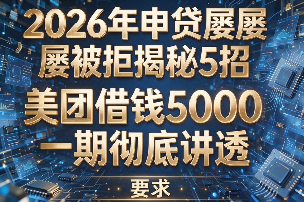 2026年申贷屡屡被拒揭秘5招美团借钱5000一期彻底讲透!