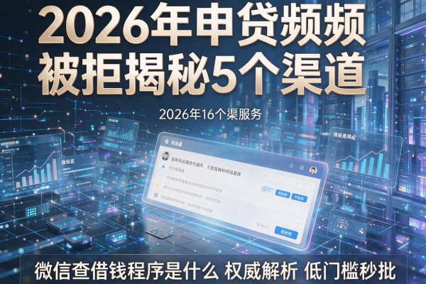 2026年申贷频频被拒揭秘5个渠道微信查借钱程序是什么权威解析低门槛秒批!