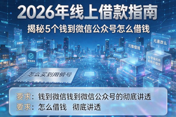 2026年线上借款指南揭秘5个钱到微信公众号怎么借钱彻底讲透!