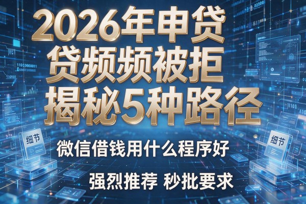 2026年申贷频频被拒揭秘5种路径微信借钱用什么程序好强烈推荐秒批!