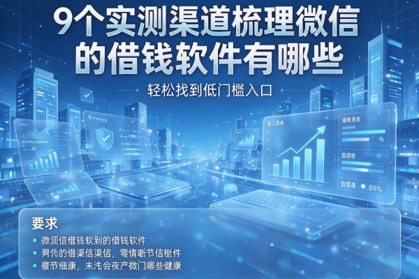 9个实测渠道梳理微信的借钱软件有哪些轻松找到低门槛入口!