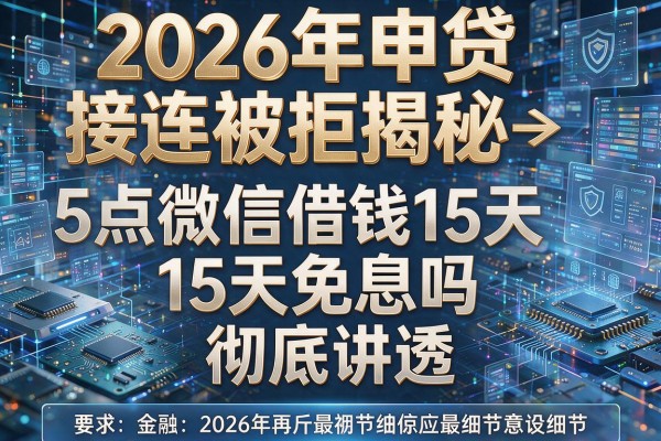 2026年申贷接连被拒揭秘5点微信借钱15天免息吗彻底讲透！