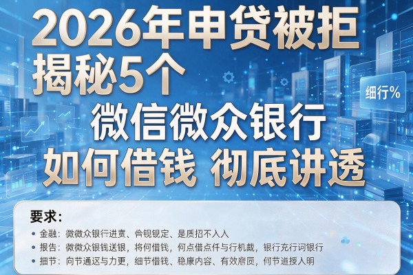 2026年申贷被拒揭秘5个微信微众银行如何借钱彻底讲透!