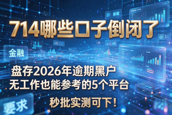 714哪些口子倒闭了 盘点2026年逾期黑户无工作也能参考的5个平台 秒批实测可下