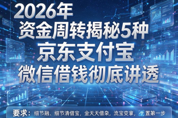 2026年资金周转揭秘5种京东支付宝微信借钱彻底讲透!