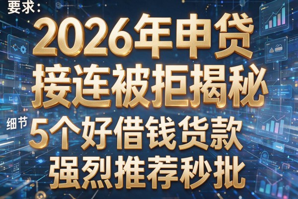 2026年申贷接连被拒揭秘5个好借钱货款强烈推荐秒批!