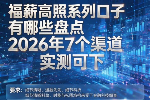 福薪高照系列口子有哪些盘点2026年7个渠道实测可下!