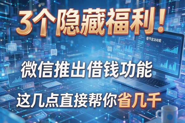 3个隐藏福利!微信推出借钱功能,这几点直接帮你省几千!
