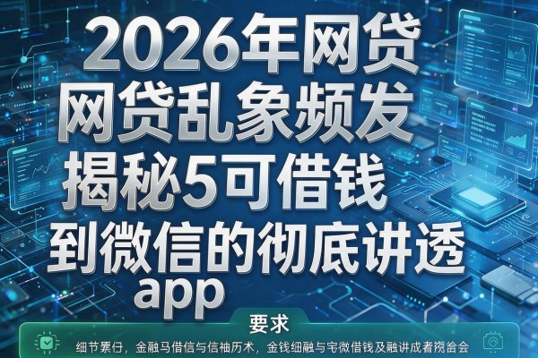2026年网贷乱象频发揭秘5可借钱到微信的app彻底讲透!