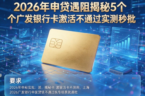 2026年申贷遇阻揭秘5个广发银行卡激活不通过实测秒批!