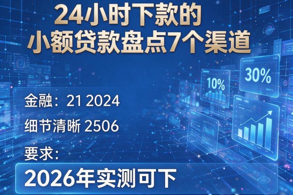 24小时下款的小额贷款盘点7个渠道2026年实测可下！