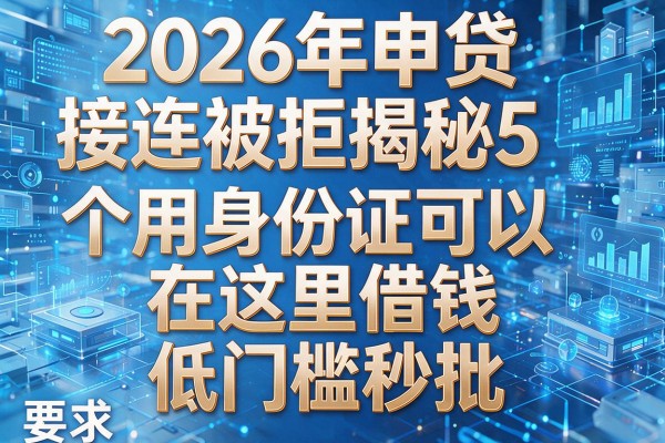 2026年申贷接连被拒揭秘5个用身份证可以在那里借钱低门槛秒批!