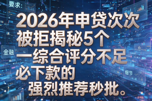 2026年申贷次次被拒揭秘5个综合评分不足必下款的强烈推荐秒批!