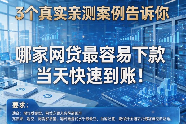 3个真实亲测案例告诉你哪家网贷最容易下款当天快速到账!