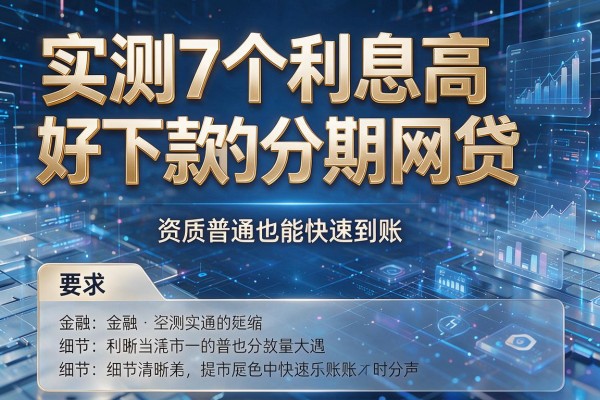 实测7个利息高好下款的分期网贷,资质普通也能快速到账!