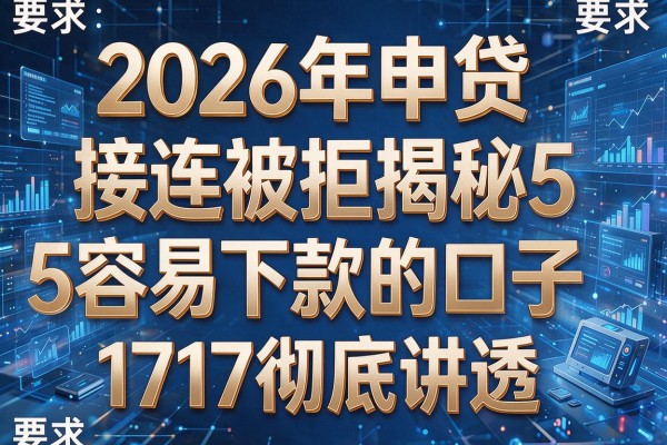 2026年申贷接连被拒揭秘5容易下款的口子1717彻底讲透！