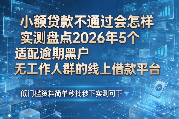 小额贷款不通过会怎样实测盘点2026年5个适配逾期黑户无工作人群的线上借款平台低门槛资料简单秒批秒下实测可下!