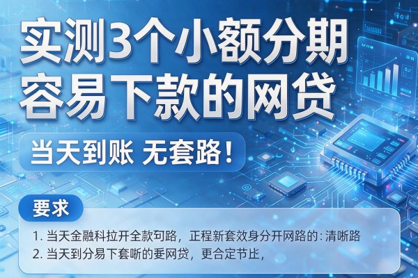 实测3个小额分期容易下款的网贷,当天到账无套路!