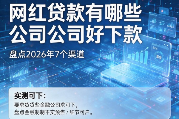 网红贷款有哪些公司好下款 盘点2026年7个渠道 实测可下!