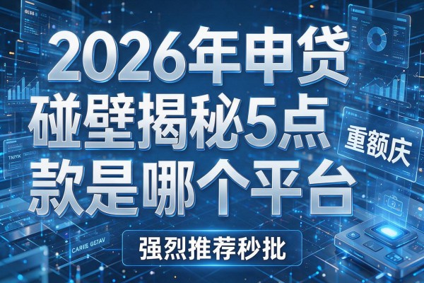 2026年申贷碰壁揭秘5点重庆小额贷款是哪个平台强烈推荐秒批！