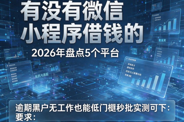 有没有微信小程序借钱的 2026年盘点5个平台 逾期黑户无工作也能低门槛秒批实测可下