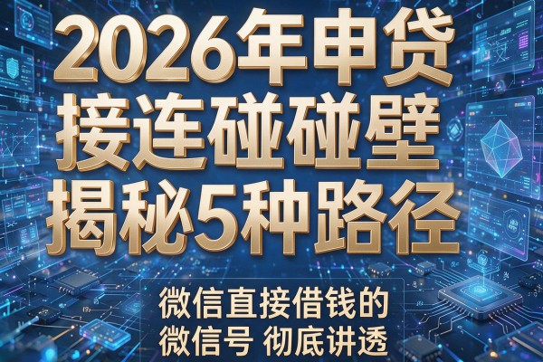 2026年申贷接连碰壁揭秘5种路径微信直接借钱的微信号彻底讲透!