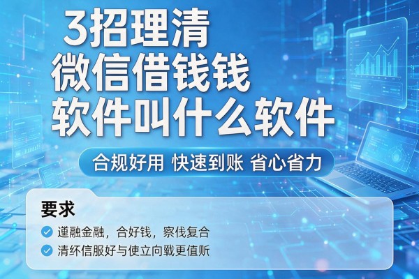 3招理清微信借钱软件叫什么软件,合规好用快速到账省心省力!